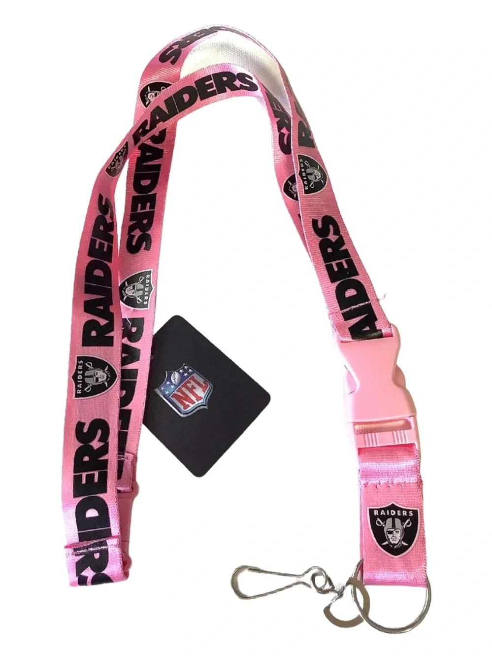 NFL Las Vegas Raiders Logo on Pink w/Black Lettering 24